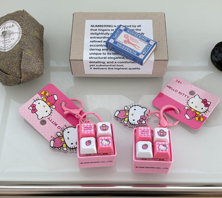 Pink Keyboard Melody Keyring