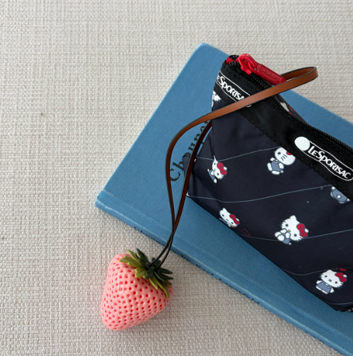Fresh Strawberry Leather Strap Keyring