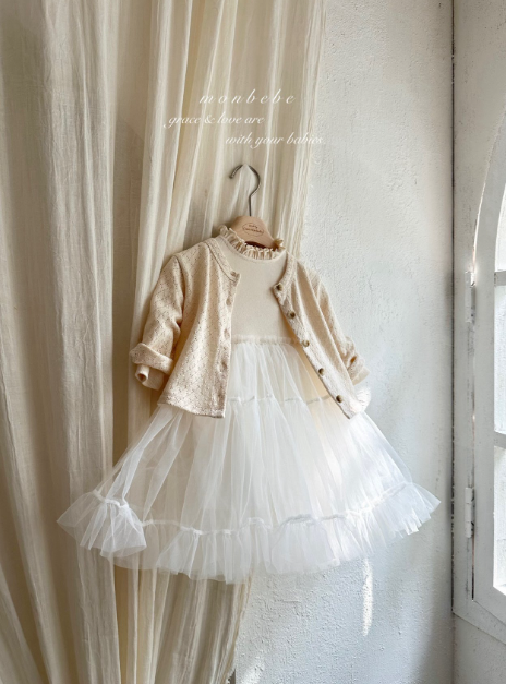 [MONBEBE] Ribbed Tulle Dress (OPS)