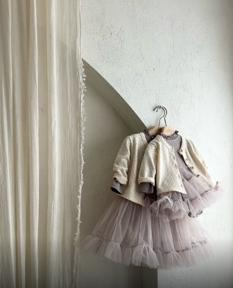 [MONBEBE] Ribbed Tulle Dress (OPS)