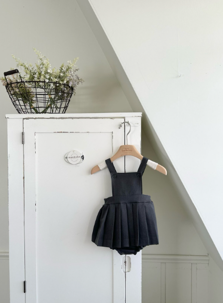 [MONBEBE] Louis Pleated Suspender Bodysuit