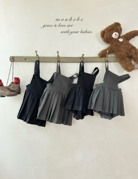 [MONBEBE] Louis Pleated Suspender Bodysuit