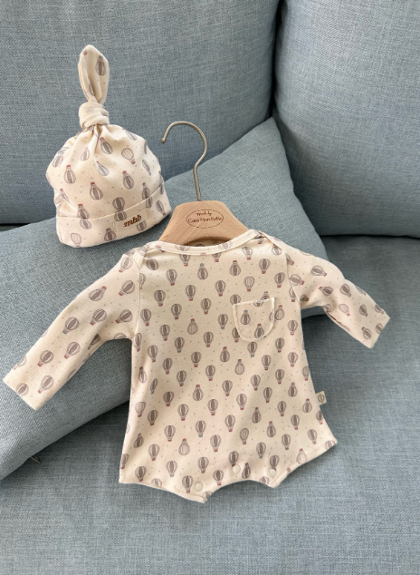 [MONBEBE] Ed Balloon Bodysuit Set (Bodysuit + Bonnet)