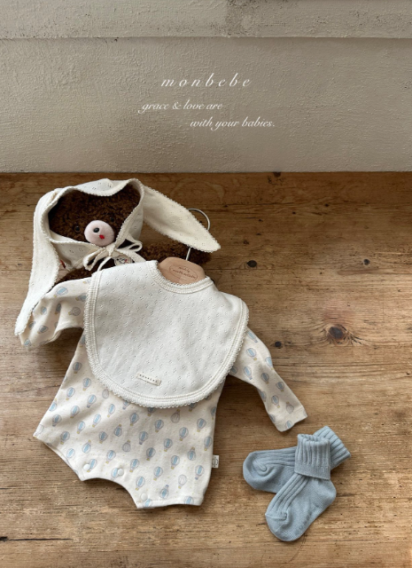 [MONBEBE] Ed Balloon Bodysuit Set (Bodysuit + Bonnet)