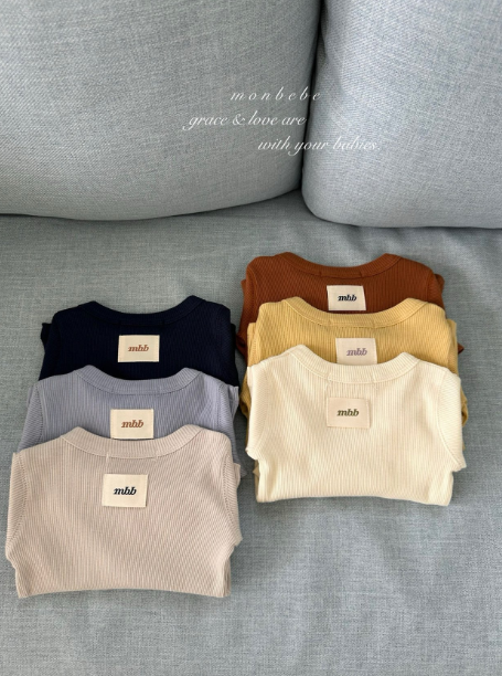[MONBEBE] Mono Ribbed T-Shirt